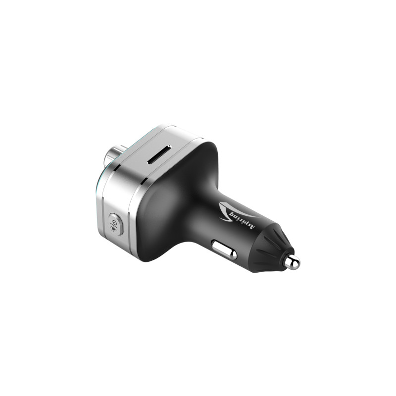 автомобільний FM-трансміттер Aspiring Wave 2 LED/Bluetooth/MicroSD/DSP/QC3.0/Пульт ДК
