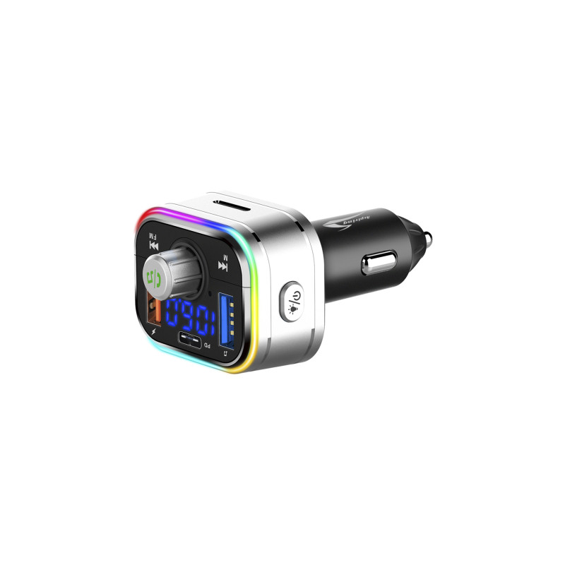 автомобільний FM-трансміттер Aspiring Wave 2 LED/Bluetooth/MicroSD/DSP/QC3.0/Пульт ДК
