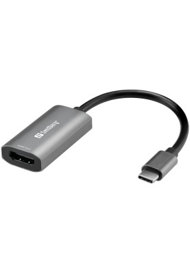 Перехідник USB 3.1 Type-C --> HDMI (F), 4K Sandberg сірий