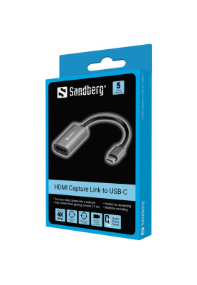 Перехідник USB 3.1 Type-C --> HDMI (F), 4K Sandberg сірий