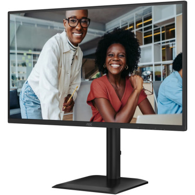 TFT 27" AOC Q27E4U, QHD, 120Hz, HDMI, DP, USB-hub, HAS, Pivot, колонки, чорний