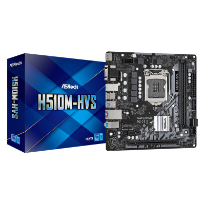 Материнська плата ASRock H510M-HVS (1200/H510, 2*DDR4, 1xPCIex16, HDMI/VGA, 4xSATAІІІ, GLan, 7.1ch, mATX)