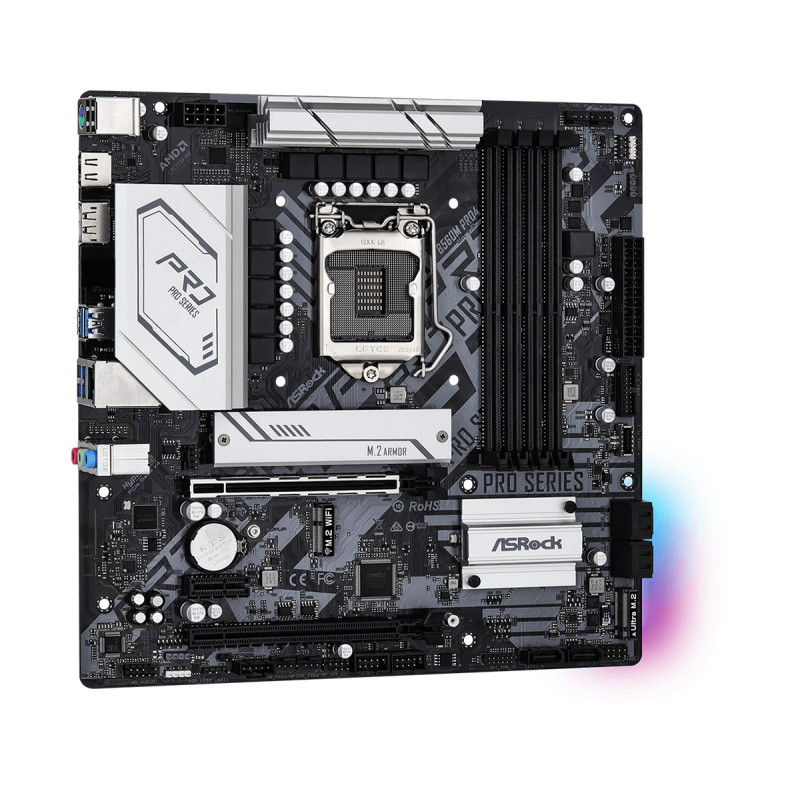 ASRock B560M PRO4/REF (1200/B560, 4*DDR4, 2xPCIex16, 6xSATAІІІ, 3xM.2, GLan, 7.1ch, mATX)