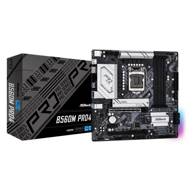 ASRock B560M PRO4/REF (1200/B560, 4*DDR4, 2xPCIex16, 6xSATAІІІ, 3xM.2, GLan, 7.1ch, mATX)