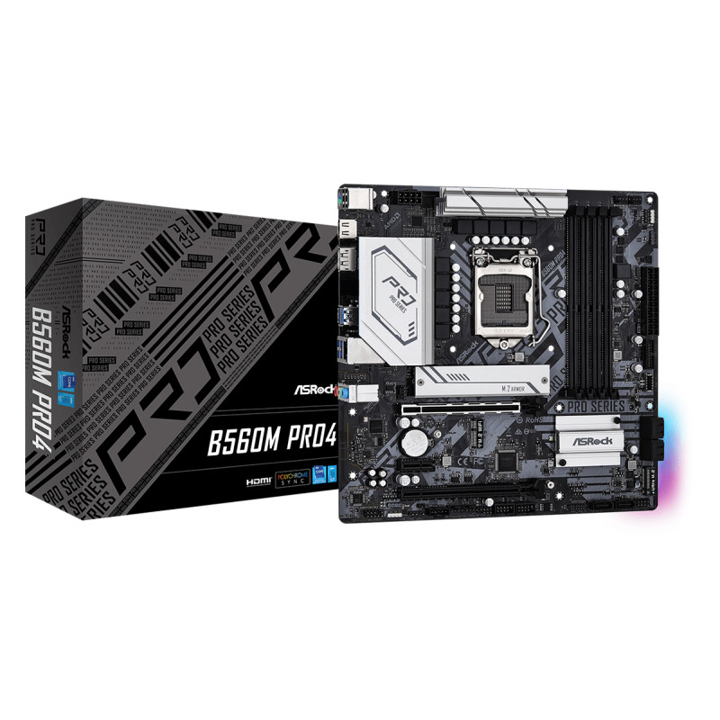 ASRock B560M PRO4/REF (1200/B560, 4*DDR4, 2xPCIex16, 6xSATAІІІ, 3xM.2, GLan, 7.1ch, mATX)