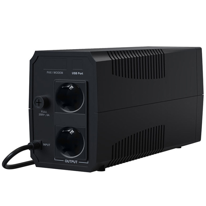 ДБЖ Marsriva MR-UF800, 800ВА/480Вт, Line-Interactive, LED version, 2хSchuko, 1*12V/9Ah