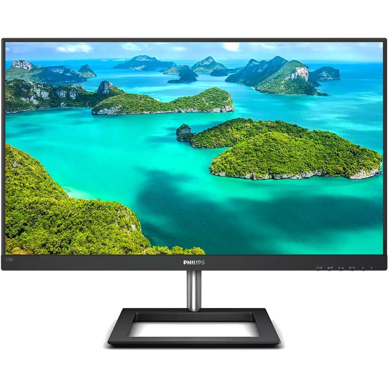 TFT 27" Philips 278E1A, IPS, 4K UHD, 2xHDMI, DP, колонки, чорний