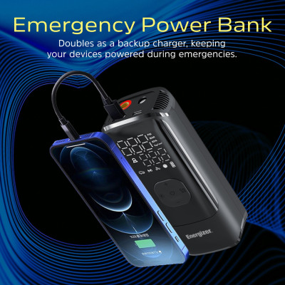 Автомобільний портативний компресор Energizer PAC4000 150 PSI, Power Bank 2000 мАг, Black Автомобільний портативний компресор Energizer PAC4000 150 PSI, Power Bank 2000 мАг, Black