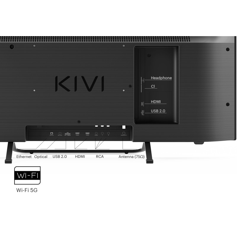 TV 32 Kivi 32F760QB FHD/DLED/T2/Android 11/2 x 8W/HDMI/Wi-Fi/VESA 200x100 M4/Black