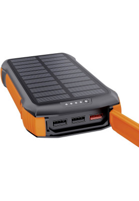УМБ Choetech Wireless 20000mAh 20W PD,QC3.0 3USB-A,solar panel, Qi-5W Black-Orange
