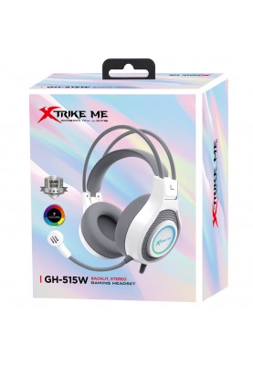 Ігрова гарнітура XTRIKE ME GH-515, USB+3.5мм, 7 режимів RGB, кабель 2м, біла