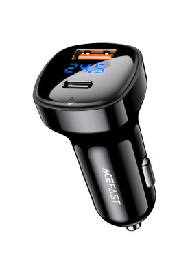 Автозарядка 2xUSB 66W (USB-C + USB-A) B4 with digital display Acefast