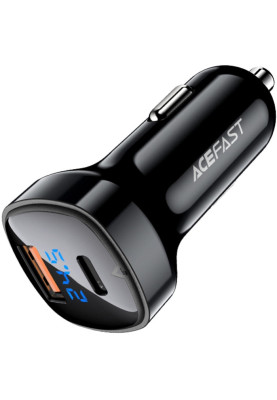 Автозарядка 2xUSB 66W (USB-C + USB-A) B4 with digital display Acefast