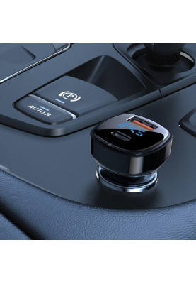 Автозарядка 2xUSB 66W (USB-C + USB-A) B4 with digital display Acefast