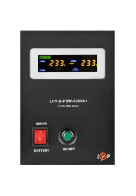 ДБЖ Logicpower LPY-B-PSW-800VA+(560Вт) 5A/15A з правильною синусоїдою 12В, без АКБ