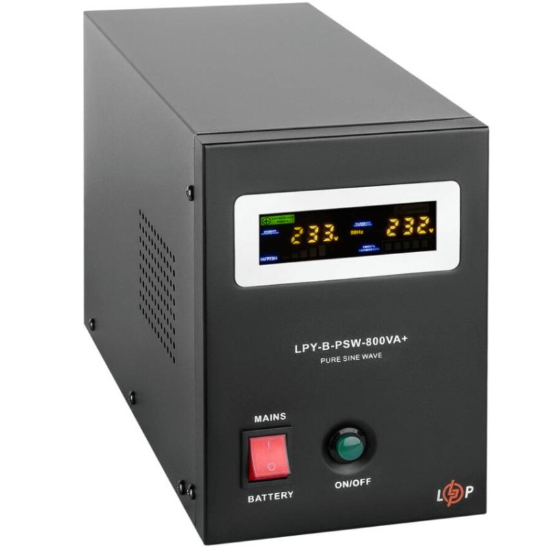 ДБЖ Logicpower LPY-B-PSW-800VA+(560Вт) 5A/15A з правильною синусоїдою 12В, без АКБ