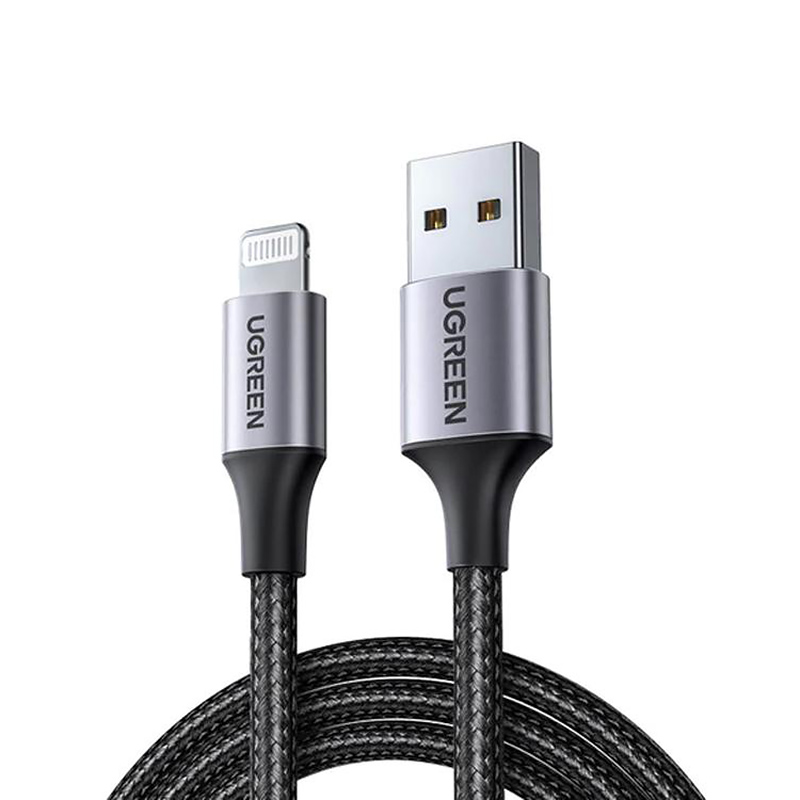 Кабель USB 2.0 AM-Lightning M, 2 м, 2.4A, Чорний, US199 UGREEN