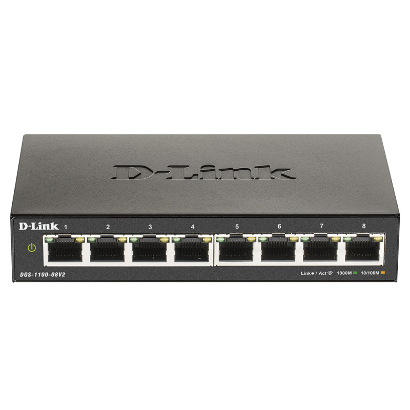 Комутатор D-Link DGS-1100-08V2 8xGE, EasySmart