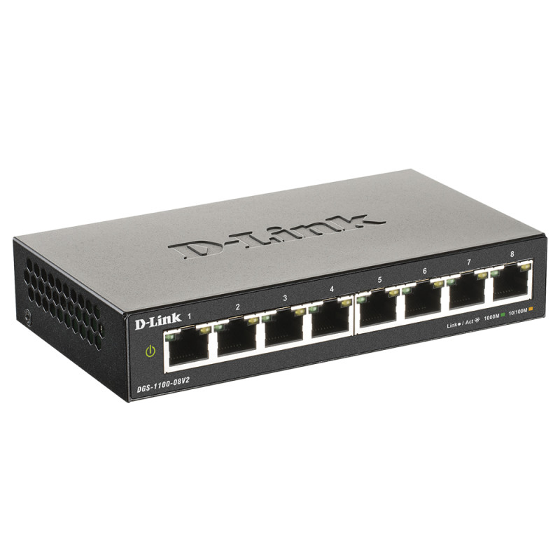Комутатор D-Link DGS-1100-08V2 8xGE, EasySmart