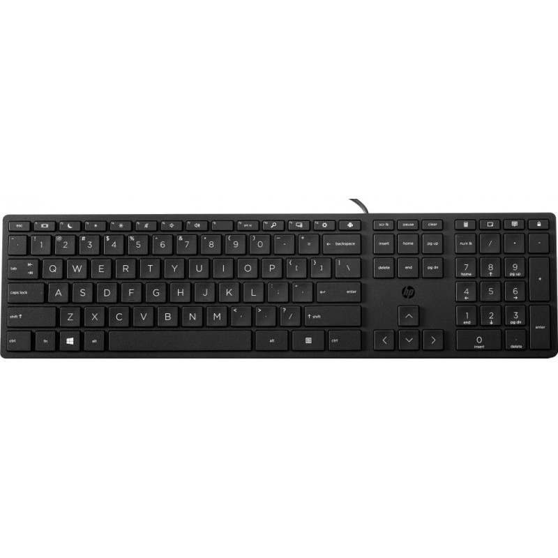 Клавіатура дротова HP 320K, чорна (українська клавіатура)