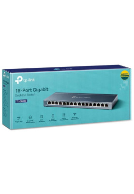 Комутатор TP-LINK TL-SG116, 16 x 10/100/1000 RJ45, некерований