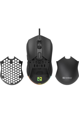 Мишка Sandberg FlexCover 6D Gamer Mouse RGB, ігрова, 12800 dpi., 6кн.Huano чорна