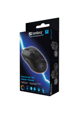 Мишка Sandberg FlexCover 6D Gamer Mouse RGB, ігрова, 12800 dpi., 6кн.Huano чорна