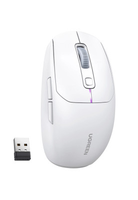 Мишка ігрова UGREEN 2.4GHz MU103, бездротова + Bluetooth, 5000dpi., 6кн., Біла