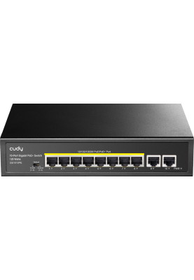 Комутатор Cudy GS1010PE, 8-Port Gigabit PoE+ Switch with 2 Gigabit Uplink Ports 120W