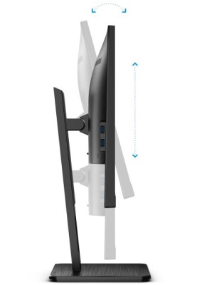 TFT 31.5" AOC U32P2, VA, UHD, DP, HDMI x 2, Pivot, HAS, колонки, чорний