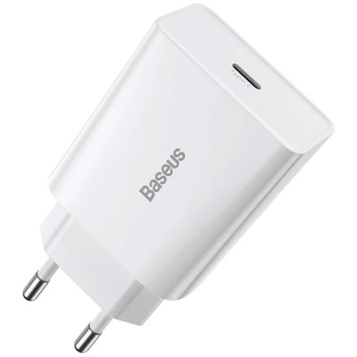 Зарядний пристрій 1xUSB 20W (USB-C) Білий Baseus
