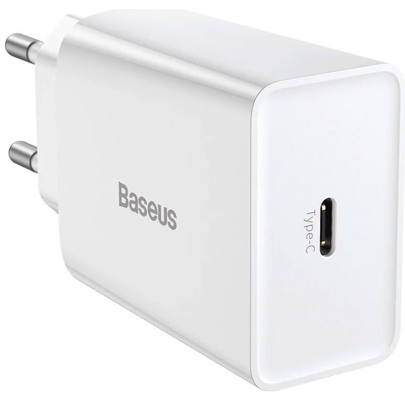 Зарядний пристрій 1xUSB 20W (USB-C) Білий Baseus