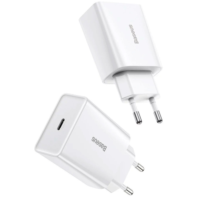 Зарядний пристрій 1xUSB 20W (USB-C) Білий Baseus