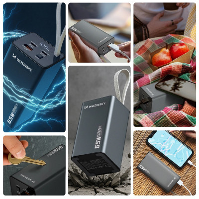 УМБ Wozinsky 30000mAh K65+ 65W PD,QC USB-A,2xUSB-C Gray УМБ Wozinsky 30000mAh K65+ 65W PD,QC USB-A,2xUSB-C Gray