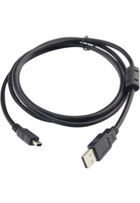 Кабель USB AM-mini BM 5pin, 1.8 м, з феритом, чорний