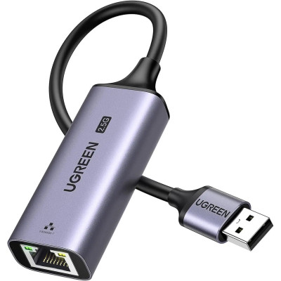 Перехідник USB 3.0 Type-A --> Ethernet RJ45 2.5Gb  CM648 Ugreen чорний