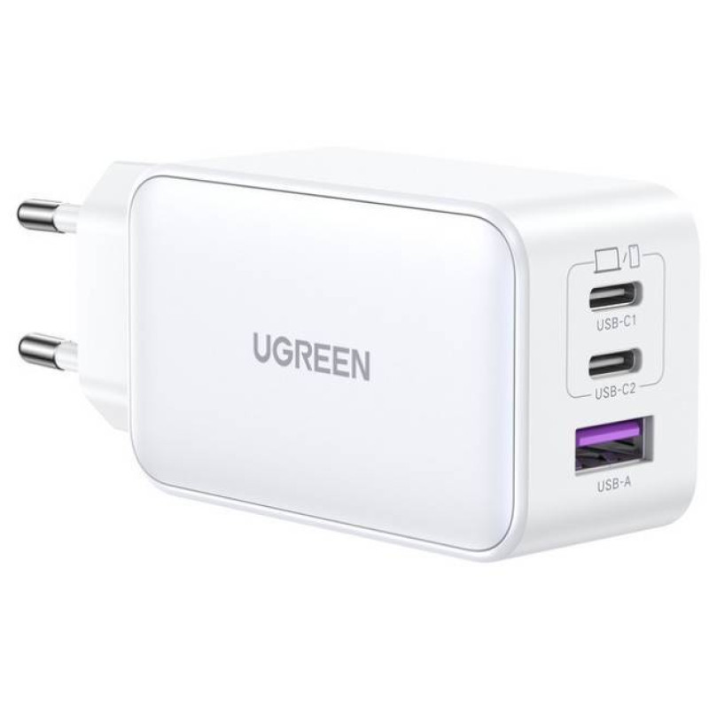 Зарядний пристрій 3xUSB 65W (2хUSB-C+USB-A) Gan CD244 Білий Ugreen
