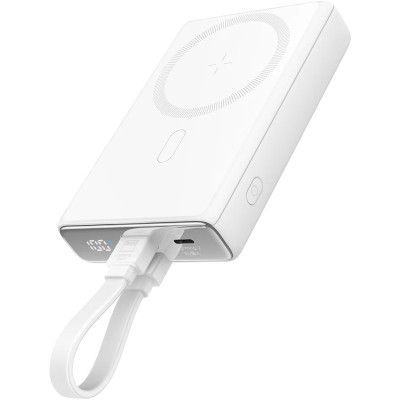 УМБ Joyroom Magnetic Wireless 10000mAh JR-PBM01 20W QC,  USB-C In/Out White