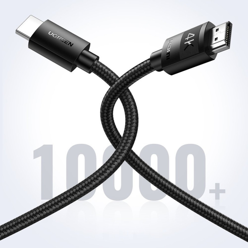 Кабель HDMI M - M, 5.0 м, V2.0 Cafule 4K@60Hz, в поліуретановій оплітці HD119 UGREEN