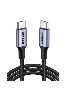 Кабель USB 2.0 Type-C M-M, 3 м, (20V/5A), (100W) Чорний, Alu Case with Braid US316 UGREEN