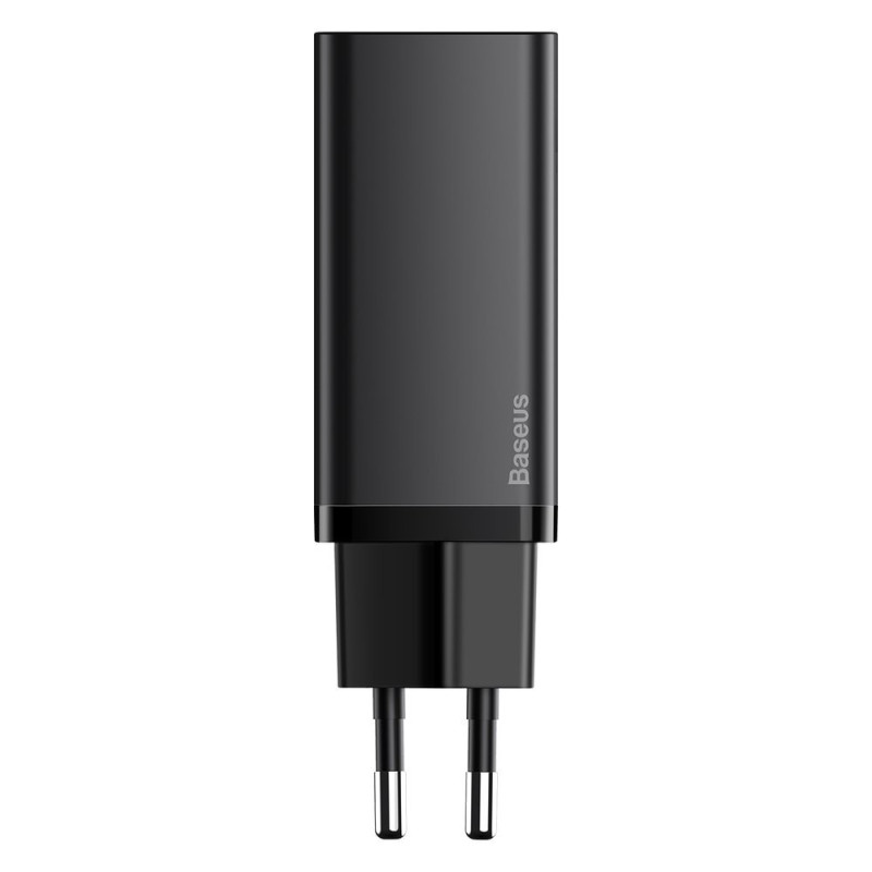 Зарядний пристрій 2xUSB 65W GaN (USB-C+USB-A) Чорний Baseus