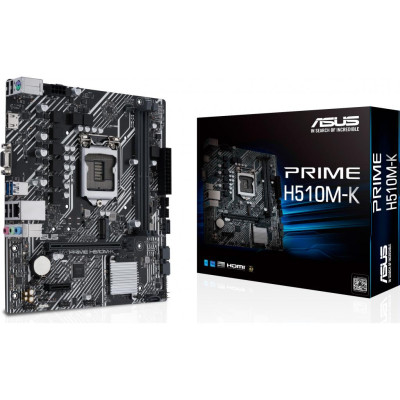 ASUS PRIME H510M-K (1200/H510, 2*DDR4, 1xPCIex16, DVI/VGA, 4xSATAІІІ, M.2, GLan, 7.1ch, mATX)