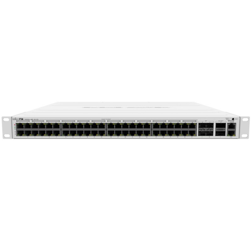 Комутатор Mikrotik CRS354-48P-4S+2Q+RM, 48xGE PoE+,4xSFP+, 2xQSFP+, 750W max, L3