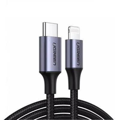 Кабель USB 2.0 Type-C M-Lightning M, 2 м, (20V/3A), (60W) Чорний, US304 UGREEN