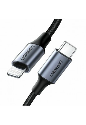 Кабель USB 2.0 Type-C M-Lightning M, 2 м, (20V/3A), (60W) Чорний, US304 UGREEN