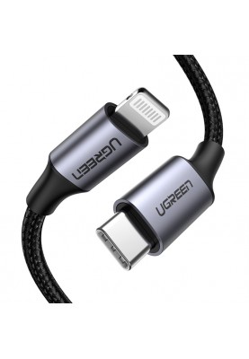 Кабель USB 2.0 Type-C M-Lightning M, 2 м, (20V/3A), (60W) Чорний, US304 UGREEN