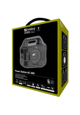 Зарядна станція Sandberg AC 300 (288 Вт/г) 300W, Type-C in/out 100W, Li-ion, ліхтарик 7Вт
