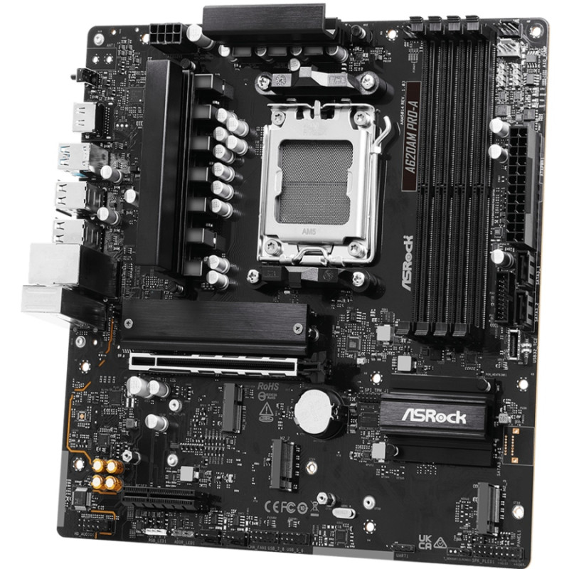 ASRock A620AM PRO-A (AM5/A620A, 4*DDR5, PCIex16, HDMI, 2xSATA, 3xM.2, 2.5GLan, 8ch, mATX)