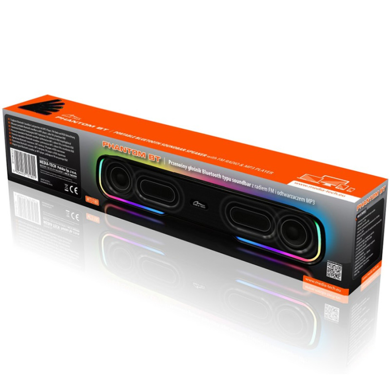 Акустична система 2.0 Media-Tech Bluetooth Soundbar PHANTOM BT 10Вт., LED Light