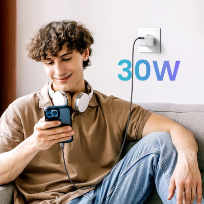 Зарядний пристрій 1xUSB 30W (USB-C) Gan PD Nexode Mini Білий CD319 Ugreen